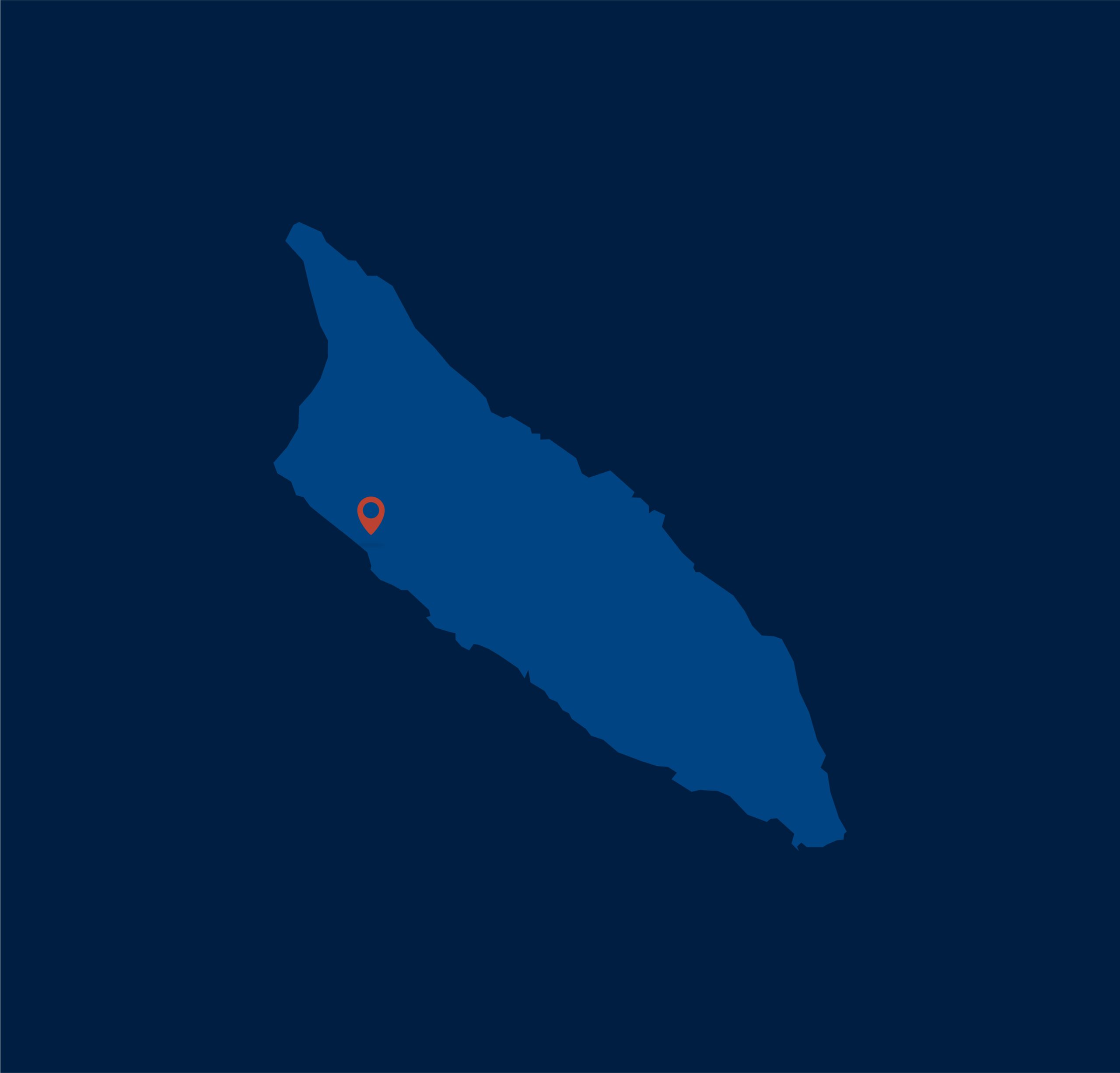 A map showing the VANEPS location in Aruba